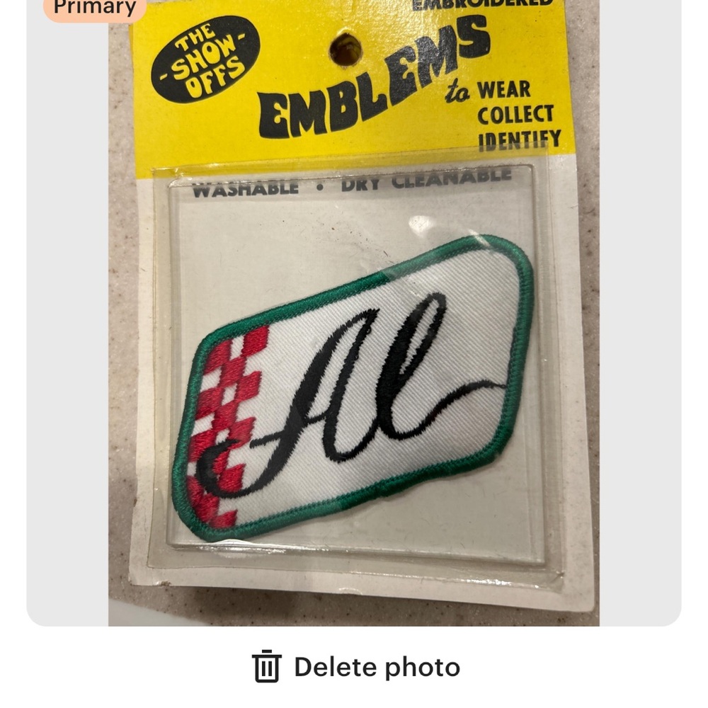 Emblems Embroidered Patch 'The Show Offs' vintage 70s featuring name AL